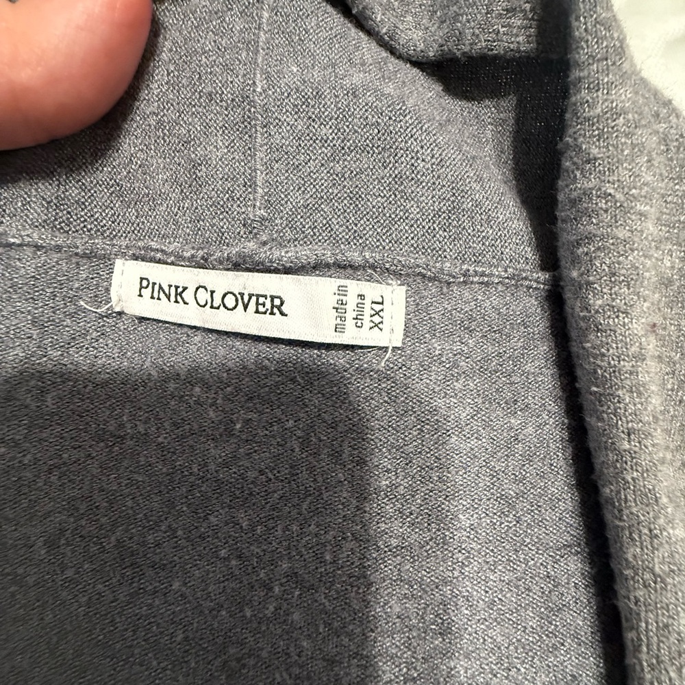 Pink Clover Heather Gray Knit Top
